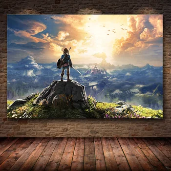 Jocul Poster Pictura Decor de The Legend of Zelda: gură de Sălbăticie pe HD Panza panza pictura arta poster