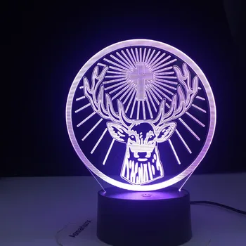 Jagermeister 16 Culori 3D Schimbare Senzor Tactil Usb și Baterie Veioza pentru Bar Lampa de Masa Led Lumina de Noapte