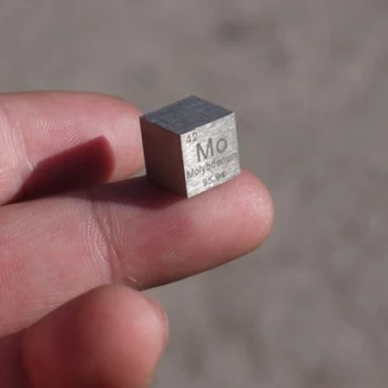 Pură mare 10 x 10 x 10mm Wiredrawing Metal Molibden Cub Tabelul Periodic Al Elementelor Cub De Laborator pentru Studiul de Colectare(Mo≥99,95%)