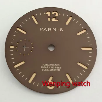 Parnis 35.4 mm maro cafea cadran de ceas se Potrivesc ETA 6497 pescăruș st3600 parte winding P910