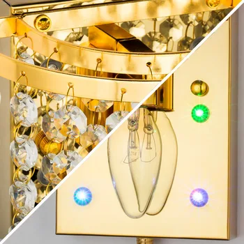Modern, Simplu de Aur de Cristal de Culoare lampă de perete de Creație Americană, Cameră de zi Noptiera European de Fundal Led-uri Lumini de Perete Decor