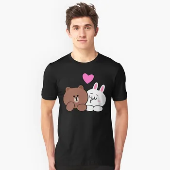 Ursul brun și Iepure în dragoste Slim Fit T-Shirt