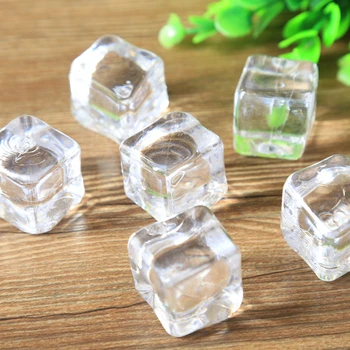 Cub Formă Pătrată Sticlă Luciu Cuburi De Gheata False Acrilice Artificiale Cuburi De Gheață Cristal Clar Fotografie Elemente De Recuzită, Decor Bucatarie
