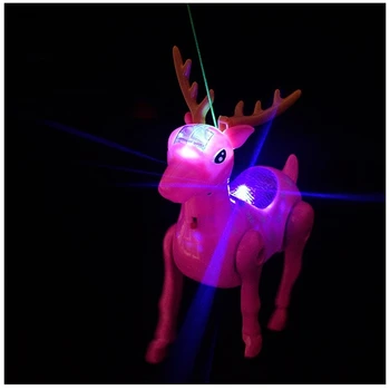 Electric cu LED-uri Lesa Cerb Sika Jucărie Luminos de Sondare Cerb Copii Jucărie Trage Șir Concert de Copii de Mers pe jos de Companie Drăguț Papusa Jucării