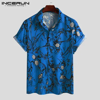 Vara Bărbați Cămașă Hawaiană Tipărite Rever 2021 Casual Respirabil Camisa Butonul Maneca Scurta Beach Bluza Streetwear S-3XL INCERUN