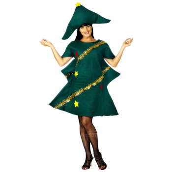 Anul nou, Pom de Crăciun Tinuta Mamă și Girlds Cosplay Verde Grinch Petrecere Perfomance Haine cu Palarie Elf Costume Xmas