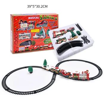 Clasice Jucarii Electrice Urmări Mașina de Crăciun Tren de Jucărie cu Sunete Si Lumina de Culoare Pentru copii Aleatoare