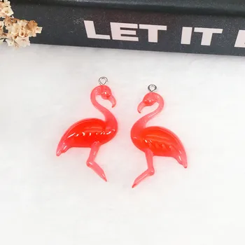 10buc/lot Flamingo Farmece spate plat rășină Face Pandantiv în formă,DIY Bijuterii lucrate Manual