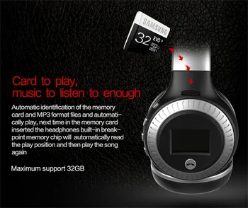 Zealot B19 Căști Bluetooth Suport Radio fm,card TF,AUX Pliabil Bass Stereo pentru Căști fără Fir, Căști cu Microfon