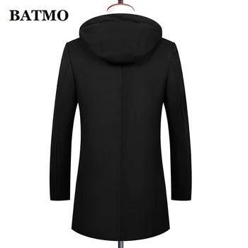 BATMO 2019 new sosire 50% lana cu gluga trenci ofițeresc bărbați,pentru bărbați de iarnă lână jachete lungi,marimea M-4XL 1850