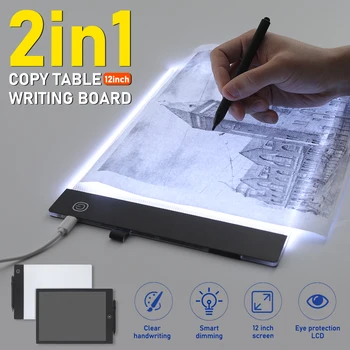12-inch Tablete de Desen de Lumină LED Pad Grafice Digitale Scris Pictura Tableta Contur Estompat Board Copia Tampoane 2 in 1 Pentru Copii G
