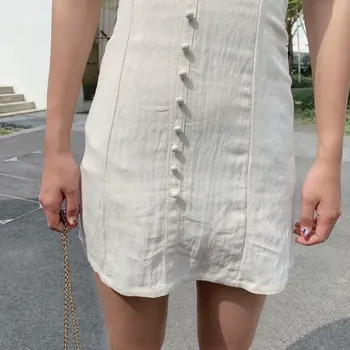 Rochie alba, rochie de Vara 2019 vintage beach-coreean mini casual rochie de curea spaghete fără mâneci sexy lenjerie vestidos streetwear