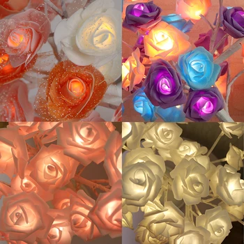 Romantic Rose Floare Pom de Lumini Alimentat de la Baterie si USB Lampa de Noapte Pentru Nunta Ziua Îndrăgostiților Eveniment Petrecere Ghirlanda Decorativa