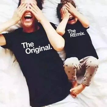 2019 Nou Look Familie Familie de Moda Haine de Potrivire Scrisoarea Imprimate Original Remix Familie tricouri Tatăl și Fiul Haine