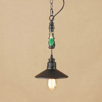 Epocă de fier vopsite chrome rugina agățat lampă cu LED-uri lampă de Pandantiv de iluminat E27 110V 220V Pentru Bucatarie Lumini decor sala de mese