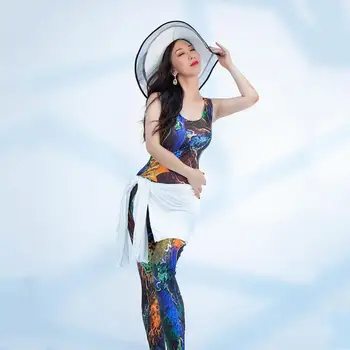 Femei Sexy Vara Stil de Dans Burtă Costum de Formare 2020 Corp Nou Set Mâneci Scurte Tourses 2 buc Pentru Dans Oriental Haine