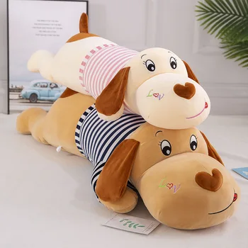 50-100cm nou corp moale cuplu cu dungi mare câine papusa casa decor canapea perna copii fata de cadou de vacanță jucării WJ052