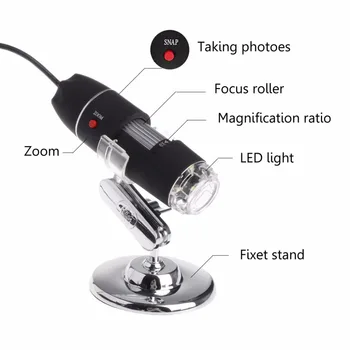 1600X 2MP cu Zoom, Microscop cu 8 LED-uri USB, Digitale, Portabile Lupa Endoscop Camera pentru Android IOS iPhone iPad Microscop Digital