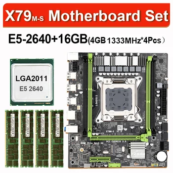 X79 m-s 2.0 placa de baza stabilit cu Xeon E5 2640 cpu 4buc x 4GB=16GB 10600 1333MHz DDR3 ECC REG memorie M-ATX, PCI-E NVME M. 2 SSD