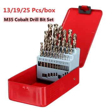 Twist Drill Bit Set HSS Cobalt Foraj Jobber Instrument de Drept a Profesiei de Înaltă Calitate din Oțel Durabil Split Consumabile M35 Lungime