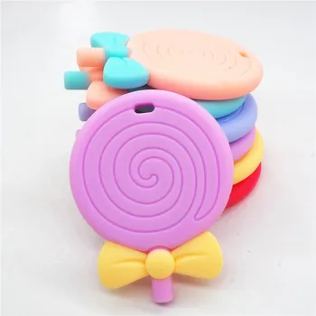CHENGKAI 5pcs BPA Gratuit Silicon Bomboane Lollipop Teether DIY nou-născut Copilul copil Suzeta Mestecat Pandantiv Clip Jucarie cadou