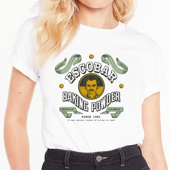 Traficanții de droguri Pablo Escobar Femei Tricou de Vara cu Maneci Scurte de Imprimare de Mestecat Amuzant Tricou Femei T-shirt Streetwear de sex Feminin