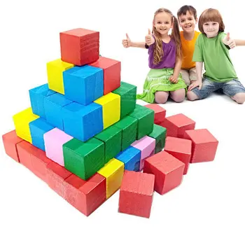 Fierbinte de Vânzare 2cm 20buc Copii Copii din Lemn Blocuri Pătrat de Predare Matematica Instrument de Jucărie Colorat 775