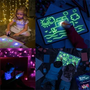 Magic Placa De Desen Stabilite În Întuneric Copii Jucarii Haioase Desena Cu Lumina De Noapte Scris De Învățământ Limba Rusă Noctilucent Copii