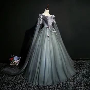 Renaissance rochie de regina Victorian Belle de Minge rochie costum gri închis al 18-lea încoronare cosplay rochie de bal rochie medieval
