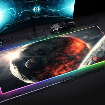 XGZ Univers Pământ Peisaj Personalizat Mari RGB Mouse Pad Negru de Precizie de Blocare Marginea Calculator Colorat Luminos Tabelul Mat Non-alunecare