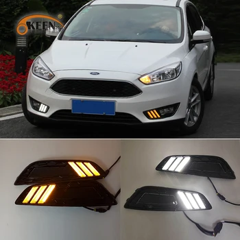 2 BUC Pentru Ford Focus 3 MK3 2016 2017 2018 Zi cu LED-uri de Lumină Galbenă de Semnalizare Funcția de rezistent la apa 12V Auto DRL Lampa