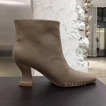 Pistă Moale Din Piele Adevărată Chelsea Cizme Femei Indesata Toc Înalt Pantofi Roma Glezna Botas 2020 Toamnei Aluneca Pe Cizme Scurte Pentru Doamne