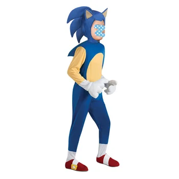 Sonic Ariciul Cosplay Costum pentru Copii Haine pentru Sonic de Halloween Petrecere de Performanta Fata de Baieti Sonic pentru Copii Mănuși Mască Seturi