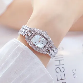 Aur, Argint Femei Ceas Renumite Branduri De Lux Cristal Ceas Cu Diamante De Moda Doamnelor Cuarț Ceas De Mână Brățară Cadou Relogio