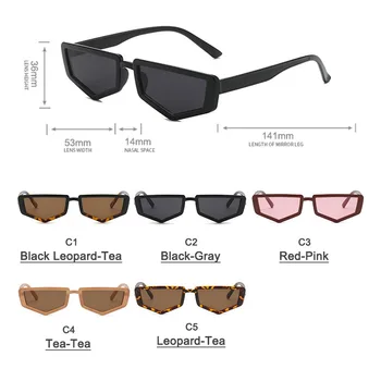 Noul Retro Poligonale Mici ochelari de Soare Cadru Bărbați și Femei Tendință de Personalitate Stradă Fotografiere Formă Concavă