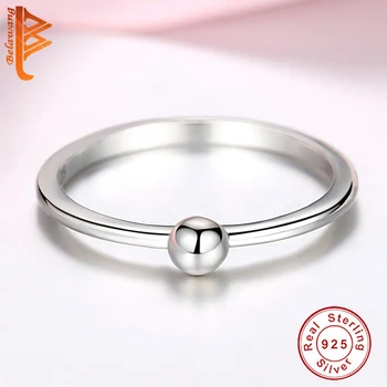 BELAWANG Veritabil 925 Sterling Silver Ball Inel pentru Femei Inel Lux din Argint Bijuterii