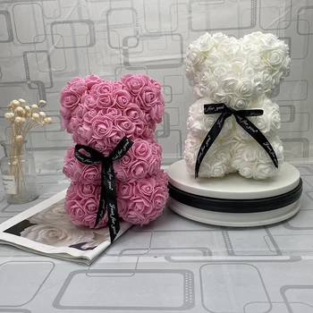 Rose Urs Petrecere de Nunta de Decorare Ziua Îndrăgostiților Cadou Drăguț Spuma Flori Prietena Copil Cadou de Dragoste Urs Păpuși Prezent