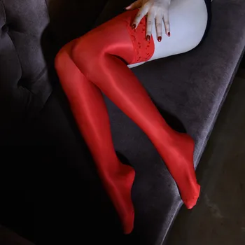 Shinny Femei Sexy ciorapi 70D Ulei de Silicon Dantela Sta Sus Coapsă Ridicat piciorul pentru Femei Peste Genunchi Lung Tricot Șosete 2pairs