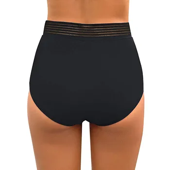 Femei Talie Mare Mesh Bikini Burtica Control costum de Baie Slip Pantaloni FJWL