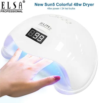 SUN5 48W Gel de unghii Lampa UV Cu 24buc Led-uri Pentru Unghii Uscător de LED-uri UV Gel Cu 4 Timp de Setare Senzor Inteligent Pentru Salon Sau pentru Uz Personal