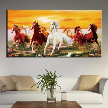 Panza Pictura pe Perete Poster Art Decor Acasă Postere Si Printuri de Animale Poze cu cai pentru Camera de zi