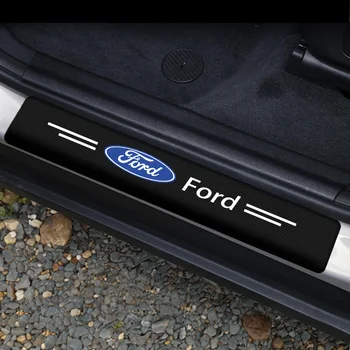 4buc Fibra de Carbon Decal Logo-ul Auto Pragului de Ușă Protector Autocolant pentru Ford Focus 2 3 1 MK2 MK3 MK1 Fuziune Accesorii de Articole de Bunuri