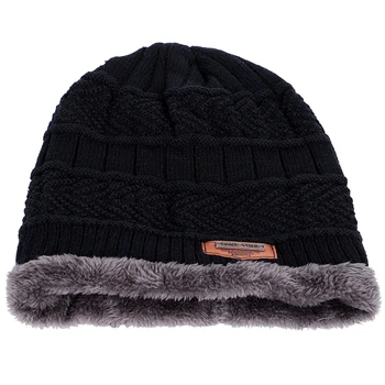 Noi toamna și iarna tricotate pentru bărbați pălării în aer liber cald liber confortabil capace de îngroșare plus pălărie de catifea salopete două piese căciuli