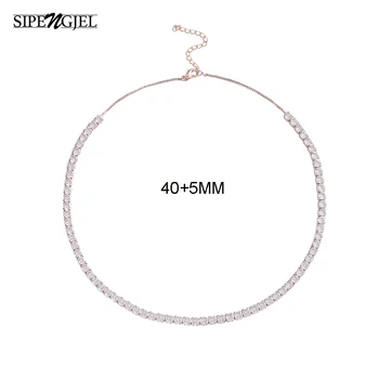 Moda Zircon Cubic 4mm Șarpe Lanț de Tenis Colier Alb Cz de Tenis Lanț de Aur Rotund Colier Pentru Femei Boho Bijuterii 2020