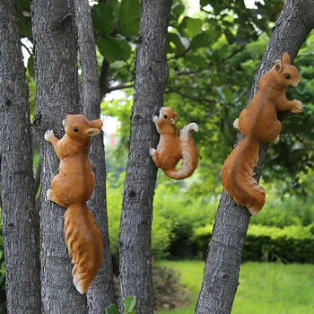 Desene animate Acasă ambarcațiunile de Arta Sculptura Veverițe Simulate în Miniatură Rășină Micro Peisaj Fairy Garden Cottage Craft Ornamente