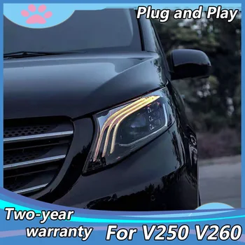 Styling auto lampă de Cap Pentru Benz Vito faruri V250 V260 V260L cap lumina 2016 2017 2018 2019, TOATE LED vito față de lumină Bi Obiectiv