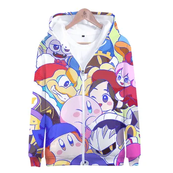 Iarna Mens Jachete si Paltoane Anime Kirby 3D Hanorac Fleece cu Fermoar Hanorac Uza Strat Cald Kawaii Haine Cosplay