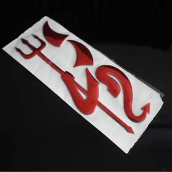 En-gros de 50Pcs/lot 4 Culoare Devil 3D Autocolant Auto Car styling decal soft PVC Cromat cu emblema, insigna logo-ul Auto autocolant