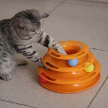 Interactive Amuzante Jucarii Pentru Animale De Companie Pisica Nebun Minge Disc De Distracții Placa De Joaca Disc Trilaminar Placă Turnantă Cat Mingea Jucărie