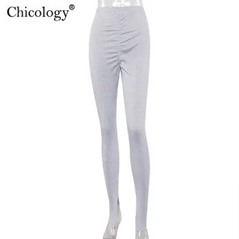Chicology split jambiere casual, talie mare timp capri pantaloni fashion pantaloni de trening femei 2020 toamna iarna sexy streetwear